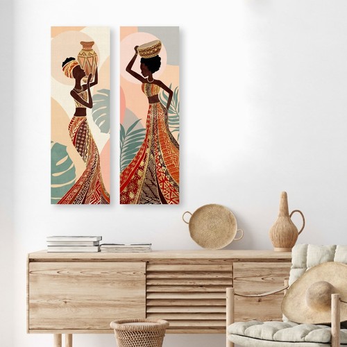 Signes Grimalt - Cuadro Mujer Africana 2 Unidades Negro