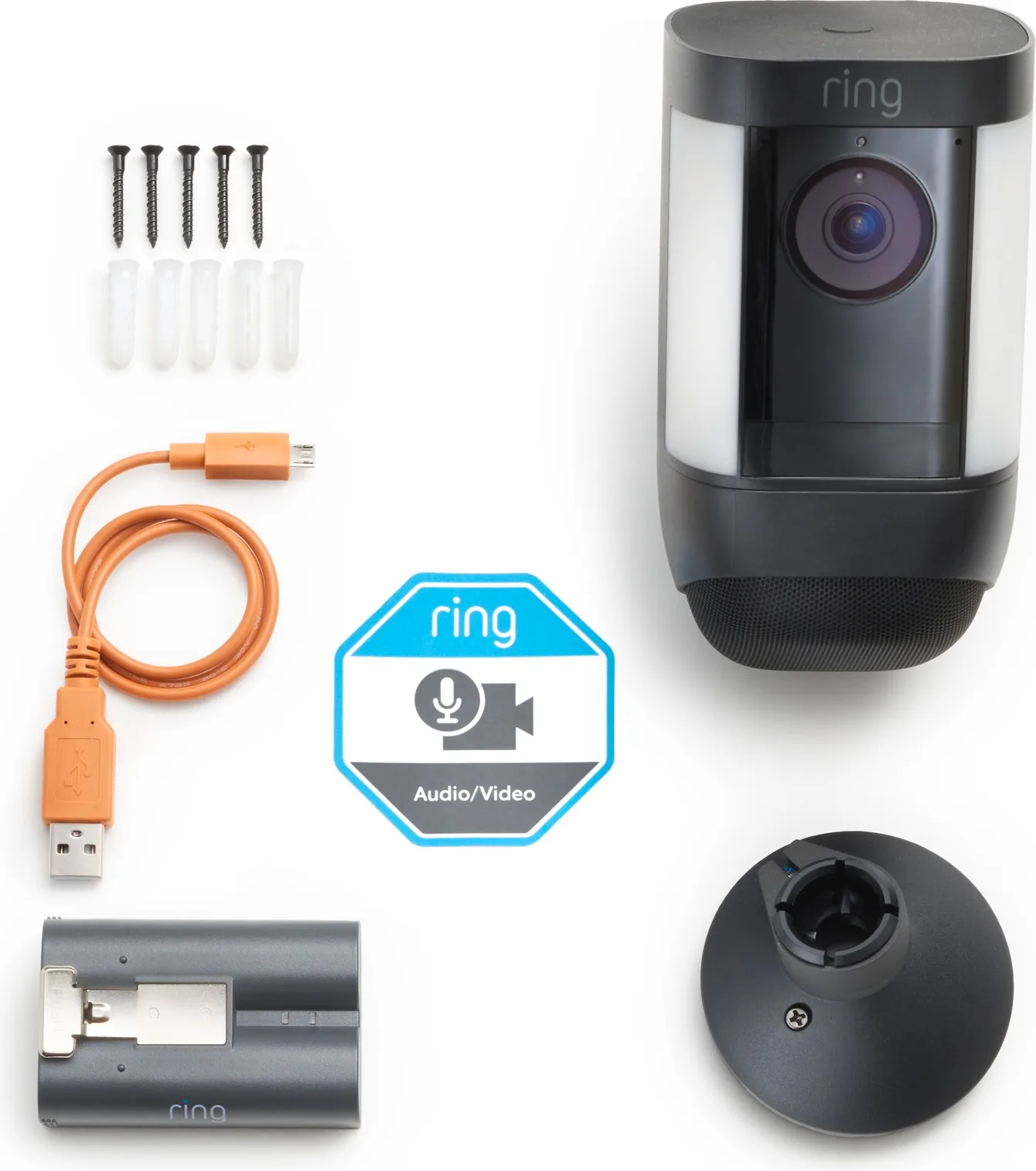 Ring Spotlight Cam Pro Battery Noir Caméra de surveillance