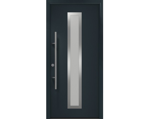 EcoStar ISOPRO Secur IPS 700S voordeur, 1100 x 2100 mm, linksdraaiend, RAL 7016 antracietgrijs, inclusief beslagset, RVS-kruk, veiligheidsprofielcilinder met 5 sleutels