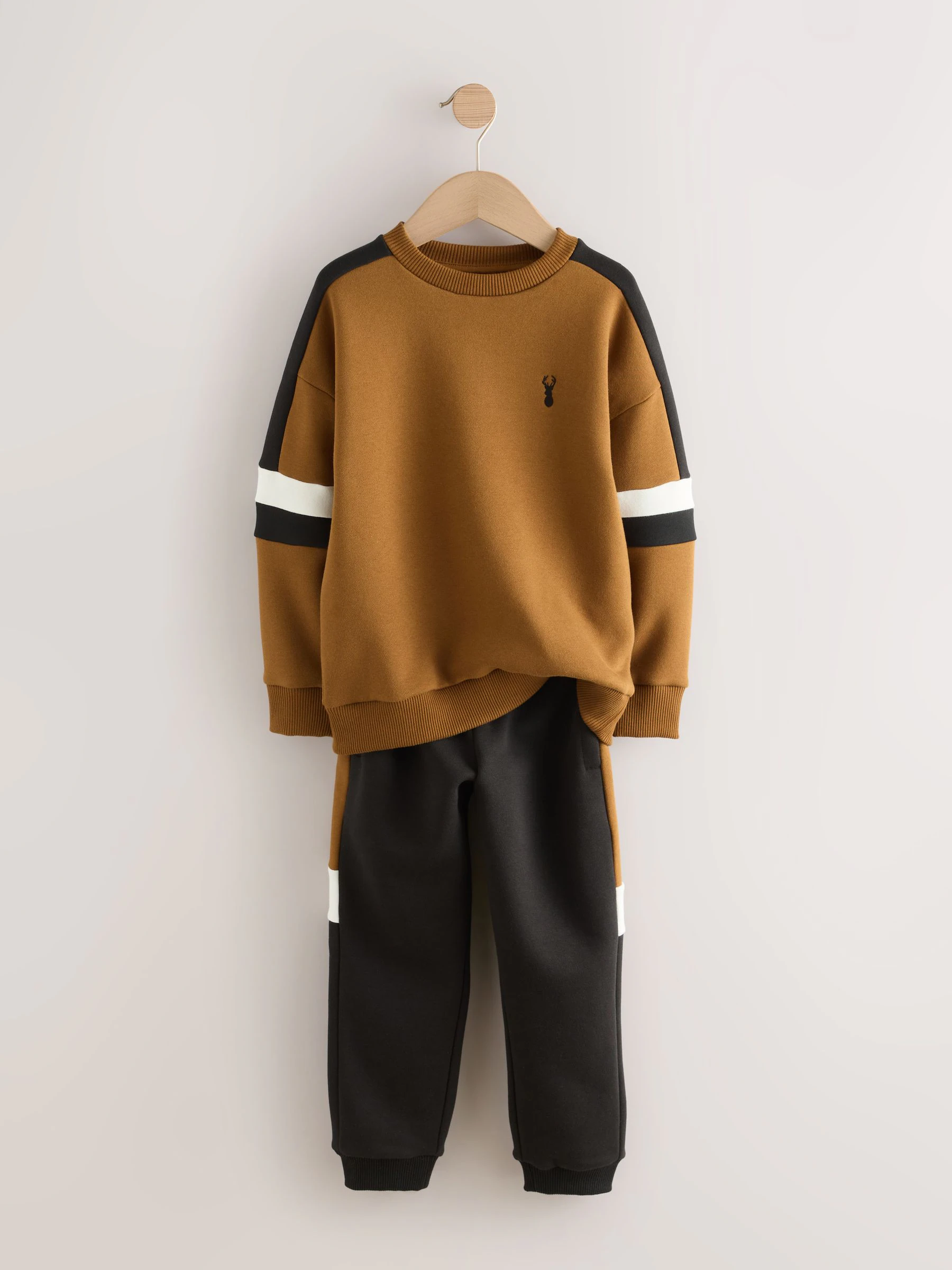 Lichtbruin - Colourblock Crew Set
