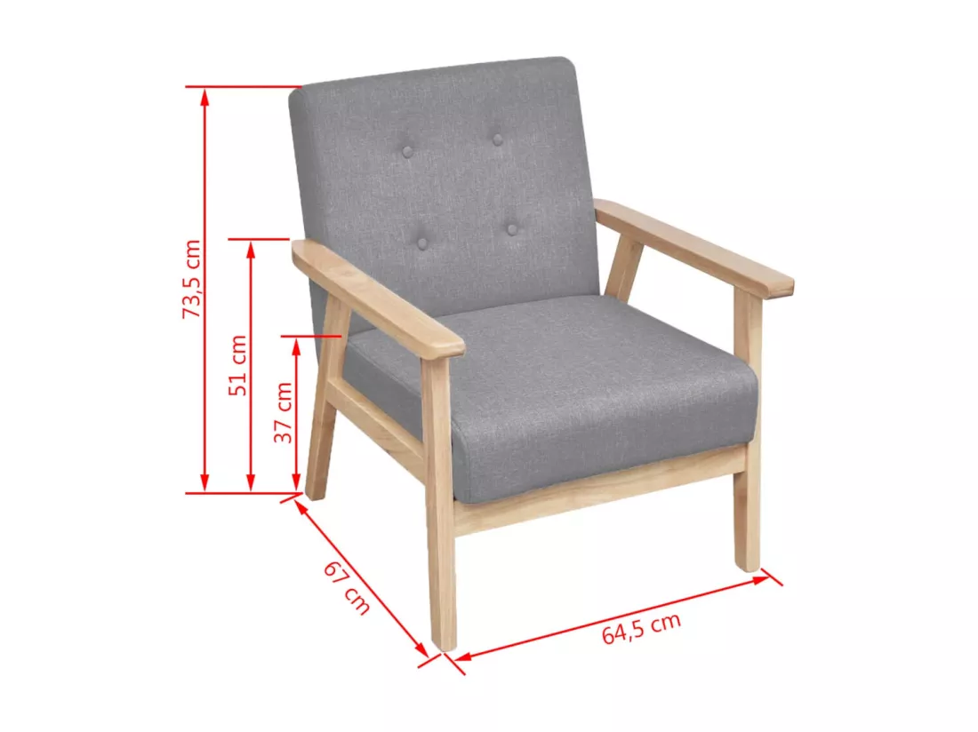 Ensemble de canapés 2 pcs Tissu Gris clair