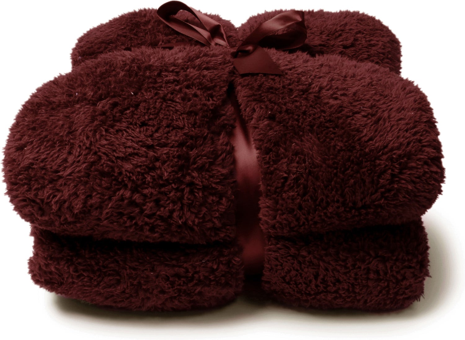 Unique Living plaid Teddy bordeauxrood 150 x 200 x 10 cm