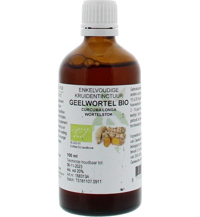 De Cruydhof Curcuma longa / geelwortel tinctuur bio (100 ml)