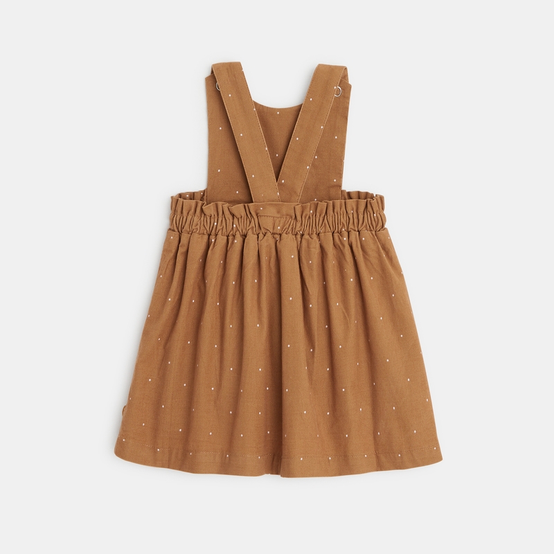 Robe velours à pois marron naissance