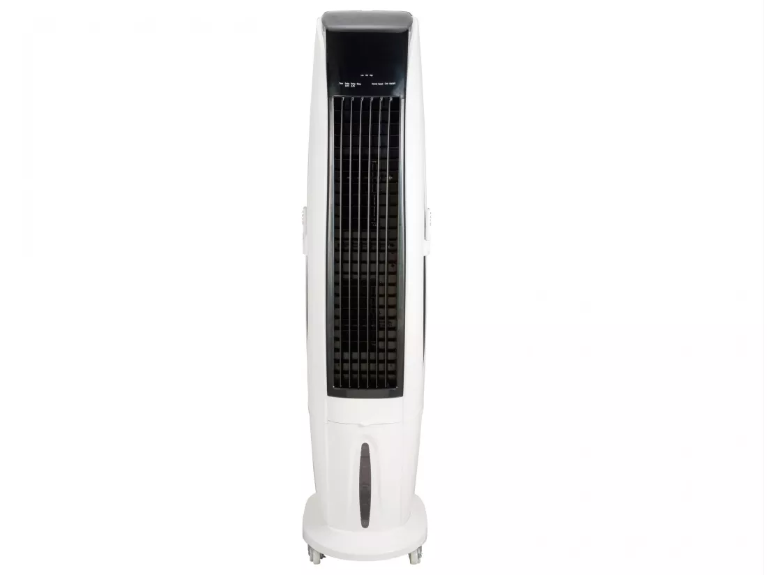 Rafraichisseur d'air par évaporation à débit élevé avec roues