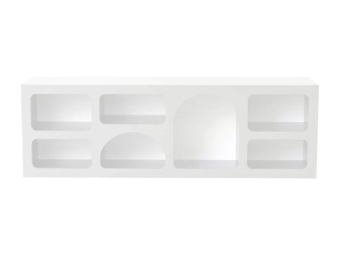 Meuble TV avec 7 niches - Blanc - LUELA