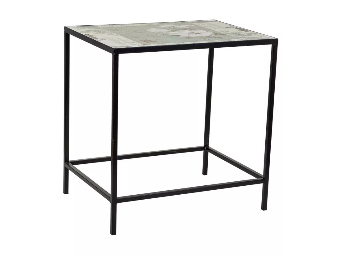 Ensemble de 2 porte-fleurs en mosaïque et fer forgé noirs