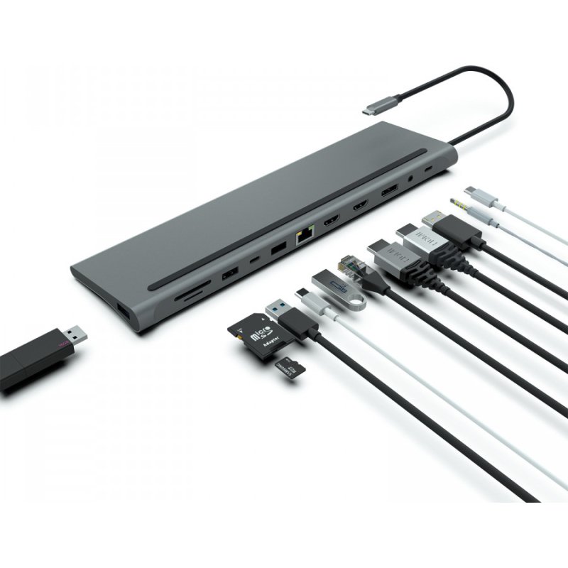 MCL MD1A99AZZUSB3C568 hub & concentrateur USB Type-C 5000 Mbit/s Aluminium