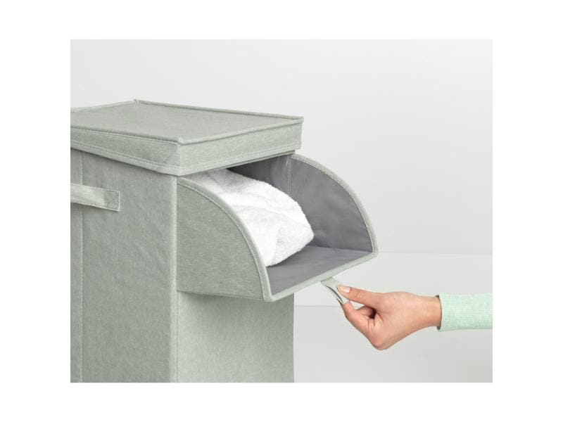 Brabantia Wäschesammler stapelbar, 35 Liter, Hellgrün Stapelbarer Wäschekorb