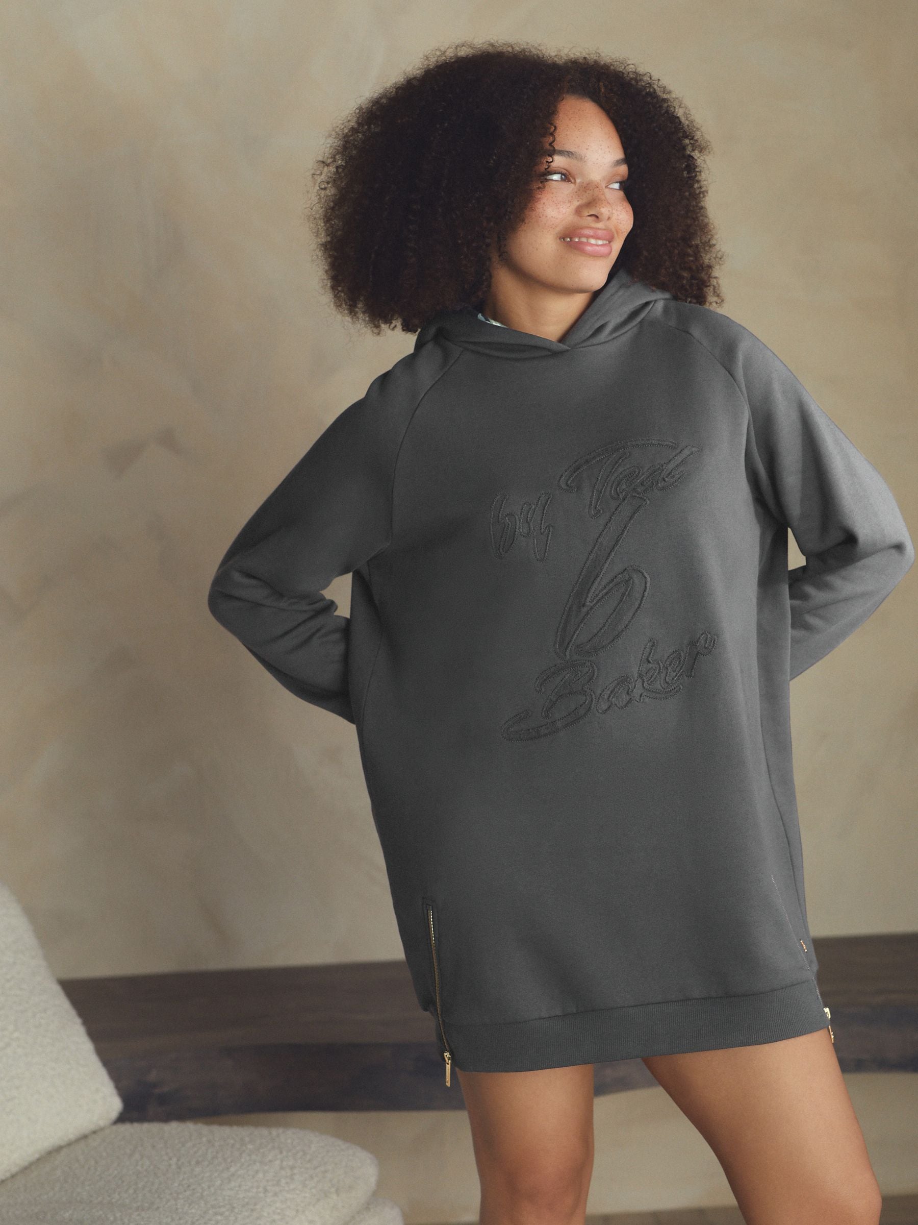 Antraciet - B by Ted Baker Longline Hoodie