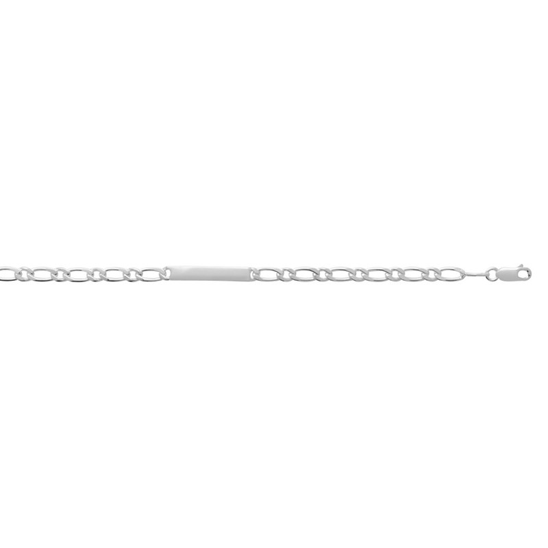 Gourmette Homme - Argent 925 - Cheval alternée 1+1 - Largeur : 4 mm - Longueur : 18 cm