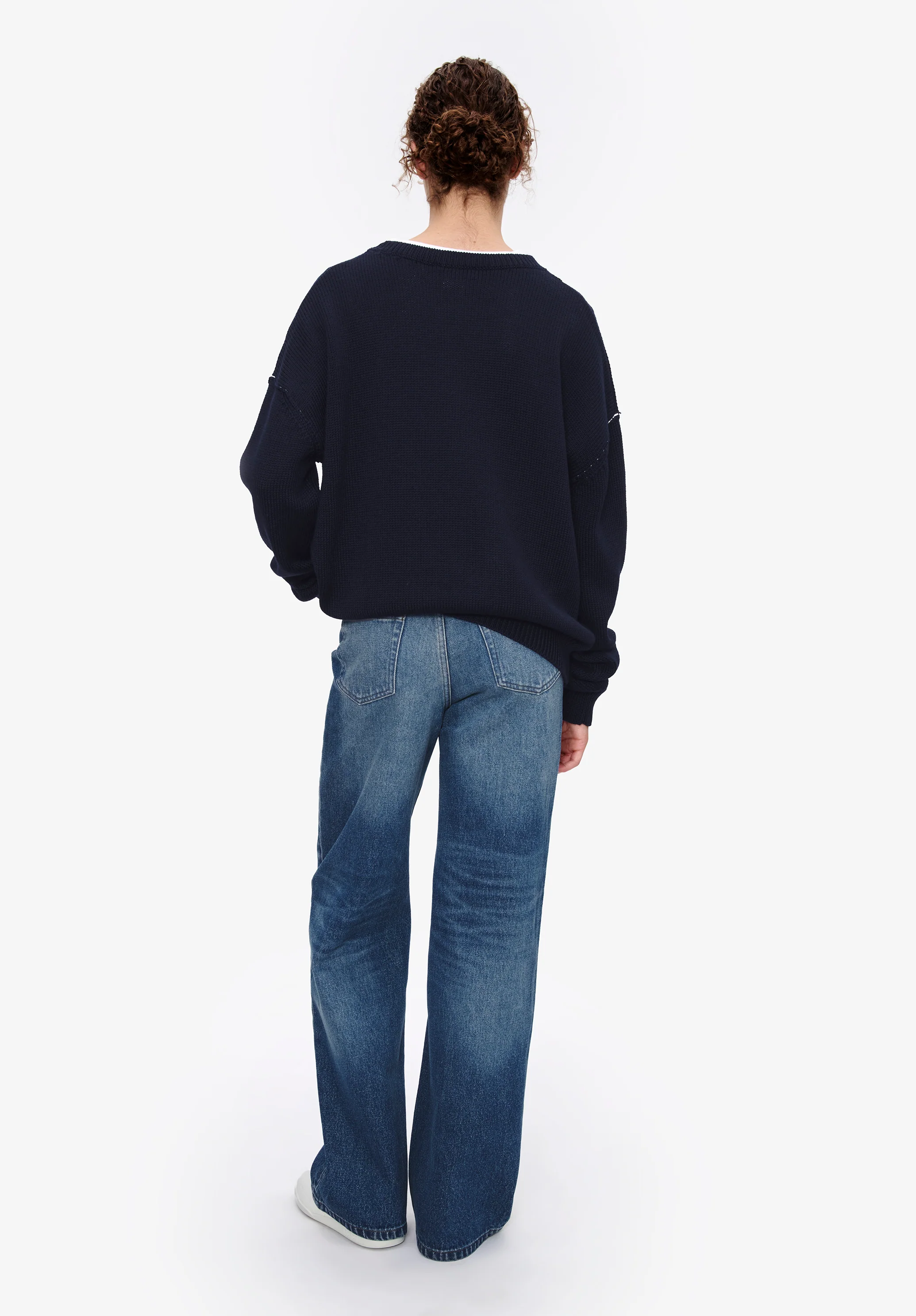 pull col rond - Dark navy