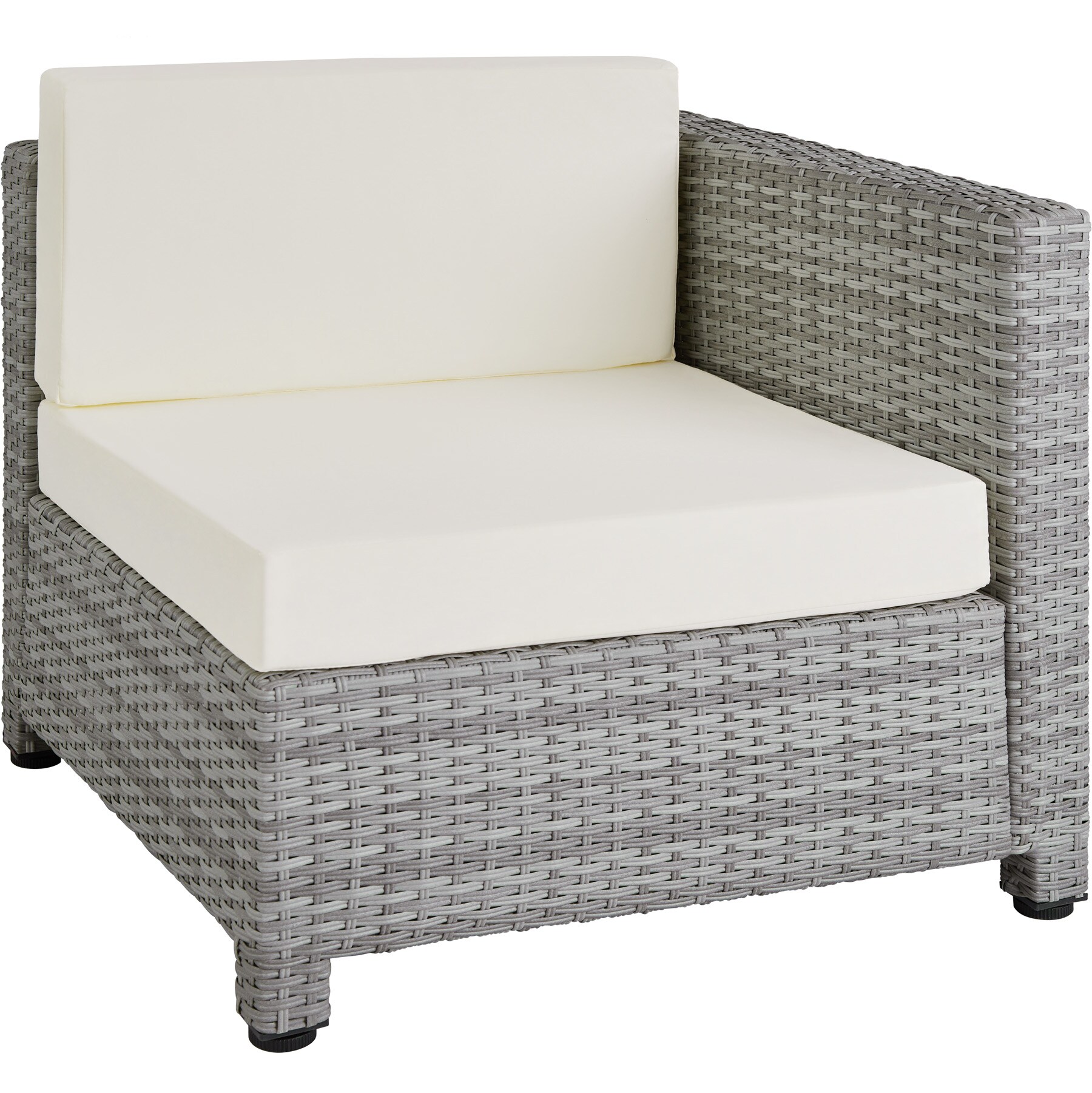 tectake® Rattan Lounge, mit Aluminiumgestell, wetterfest und UV-beständig, mit Sicherheitsglasplatte
