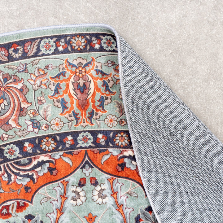 Rond vintage vloerkleed - Imagine Medaillon Groen | Rijk
