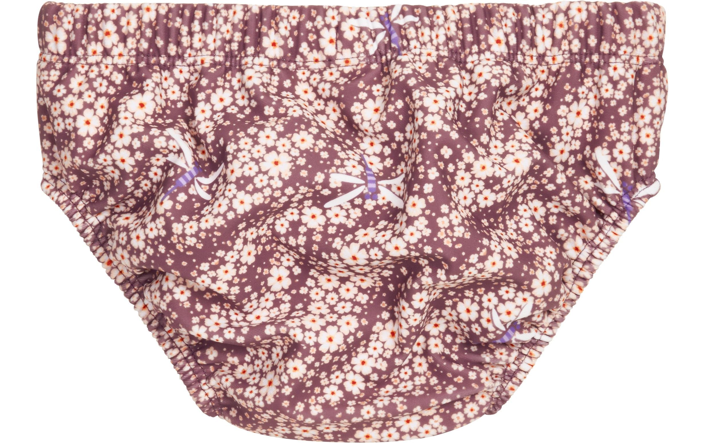 Schwimmwindel Blümchen Violett Gr. 62/68Windelhose für Mädchen mit UV-Schutz