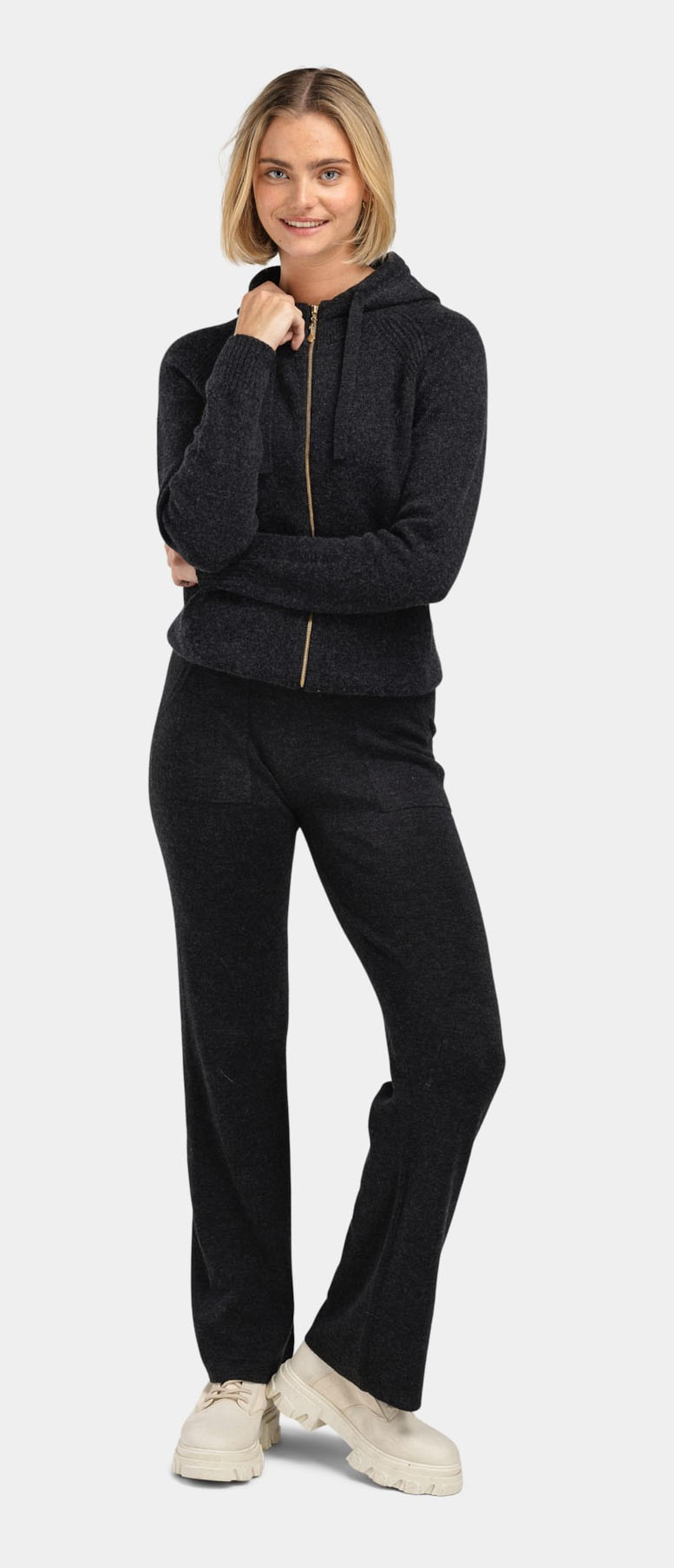 Justatinden Strikket Jakke Dame Charcoal Grey