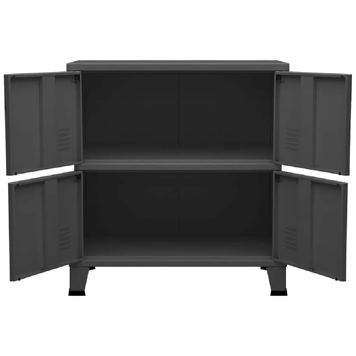 VIDAXL Coffre Industriel Anthracite
