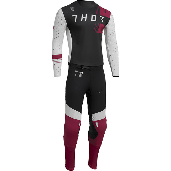 Thor Motocross - Maillot Prime Strike Noir / Blanc / Rose