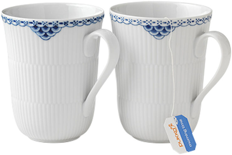 Royal Copenhagen Princess Mug 36cl 2PK Hvid, blå