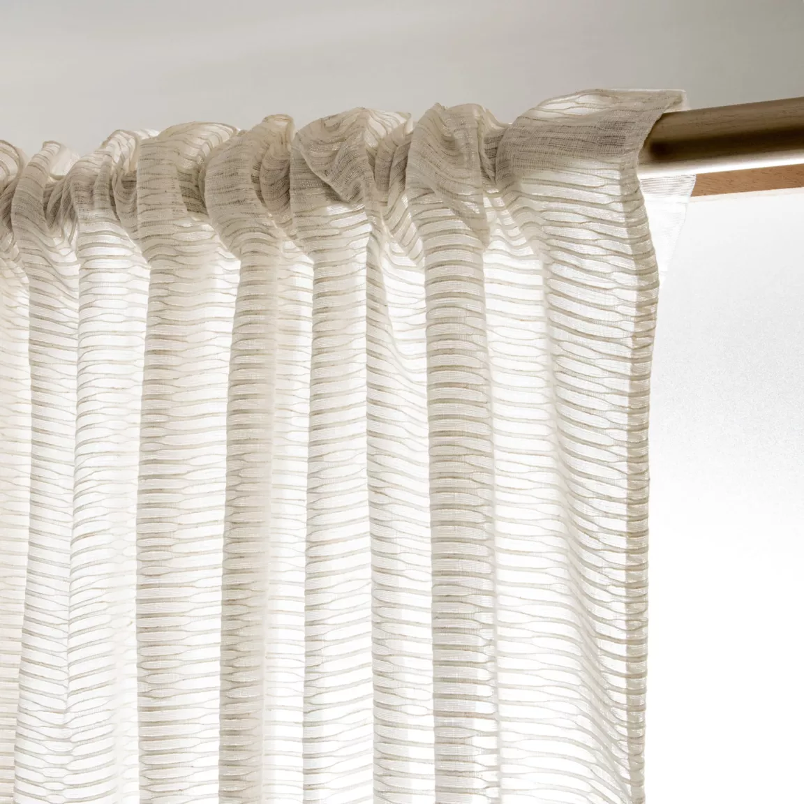 Voilage galon fronceur (280 x 240 cm) Maël Beige