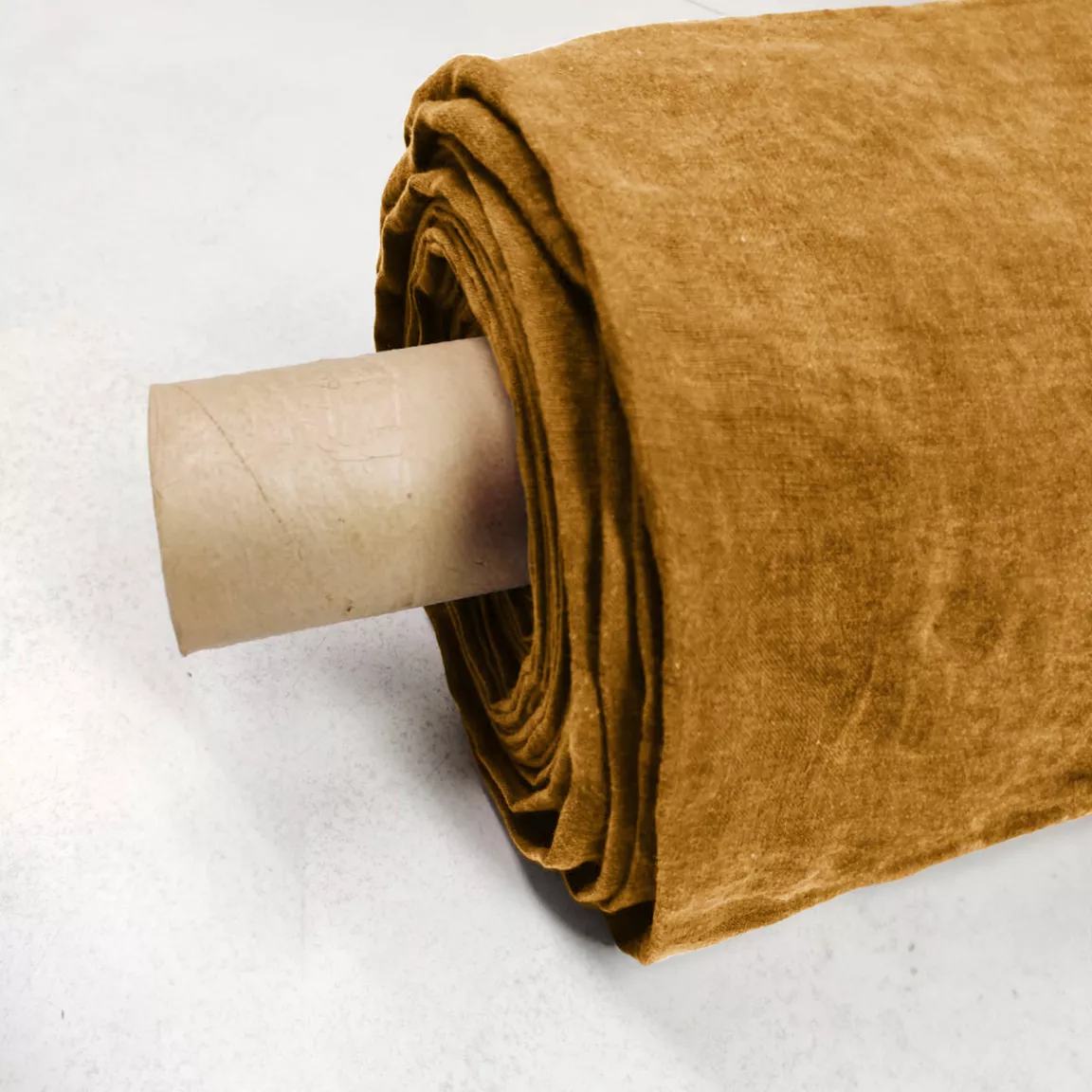 Drap plat lin lavé (270 x 300 cm) Louise Caramel