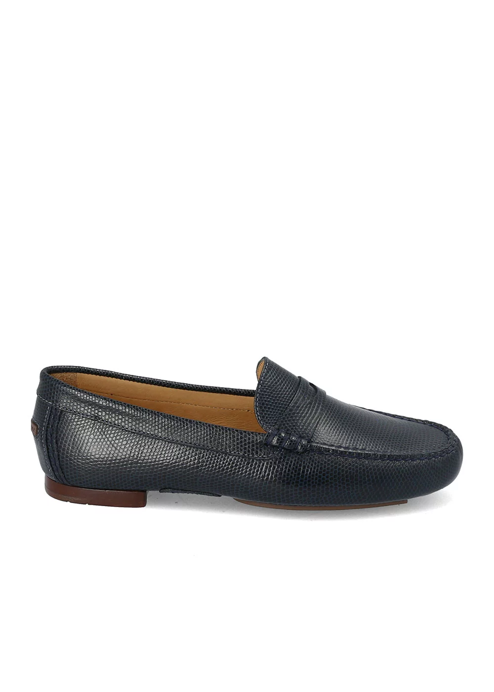 MOCASSIN LIZARD CUIR NEW MARINE