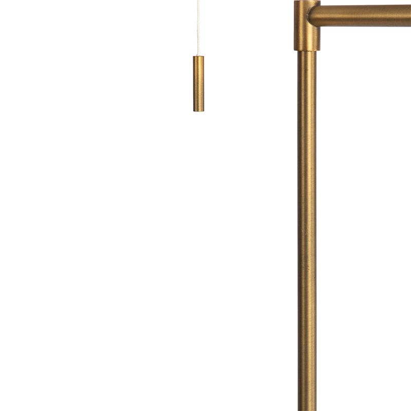 Vloerlamp brons met witte kap en verstelbare arm - Ladas Deluxe
