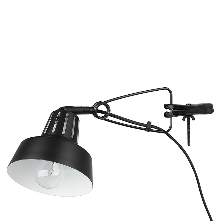 Spot pince E14 10W GoodHome Yarra noir mat H.35 x Ø12,5cm