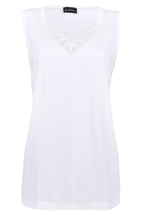 Top, figurfreundlich, V-Ausschnitt, Spitze, Pailletten