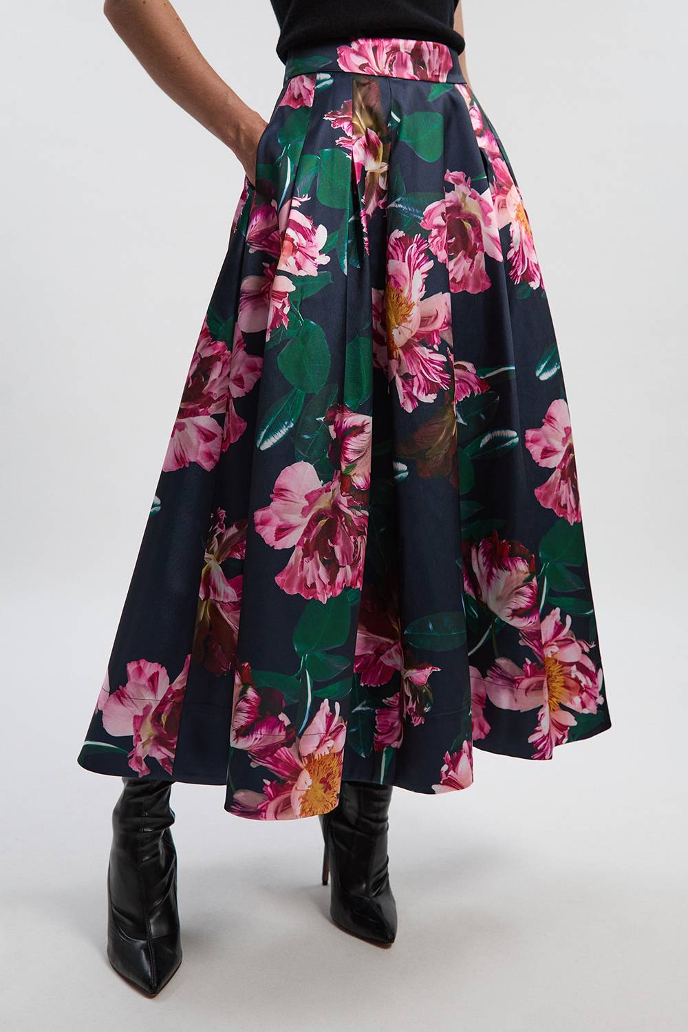 KarenMillen Robe Longue Tissée à Imprimé Floral Romantique pour Bal - Petite Taille