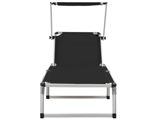 VIDAXL - Bain de soleil Lot de 2 chaises longues pliables avec auvent aluminium et t...