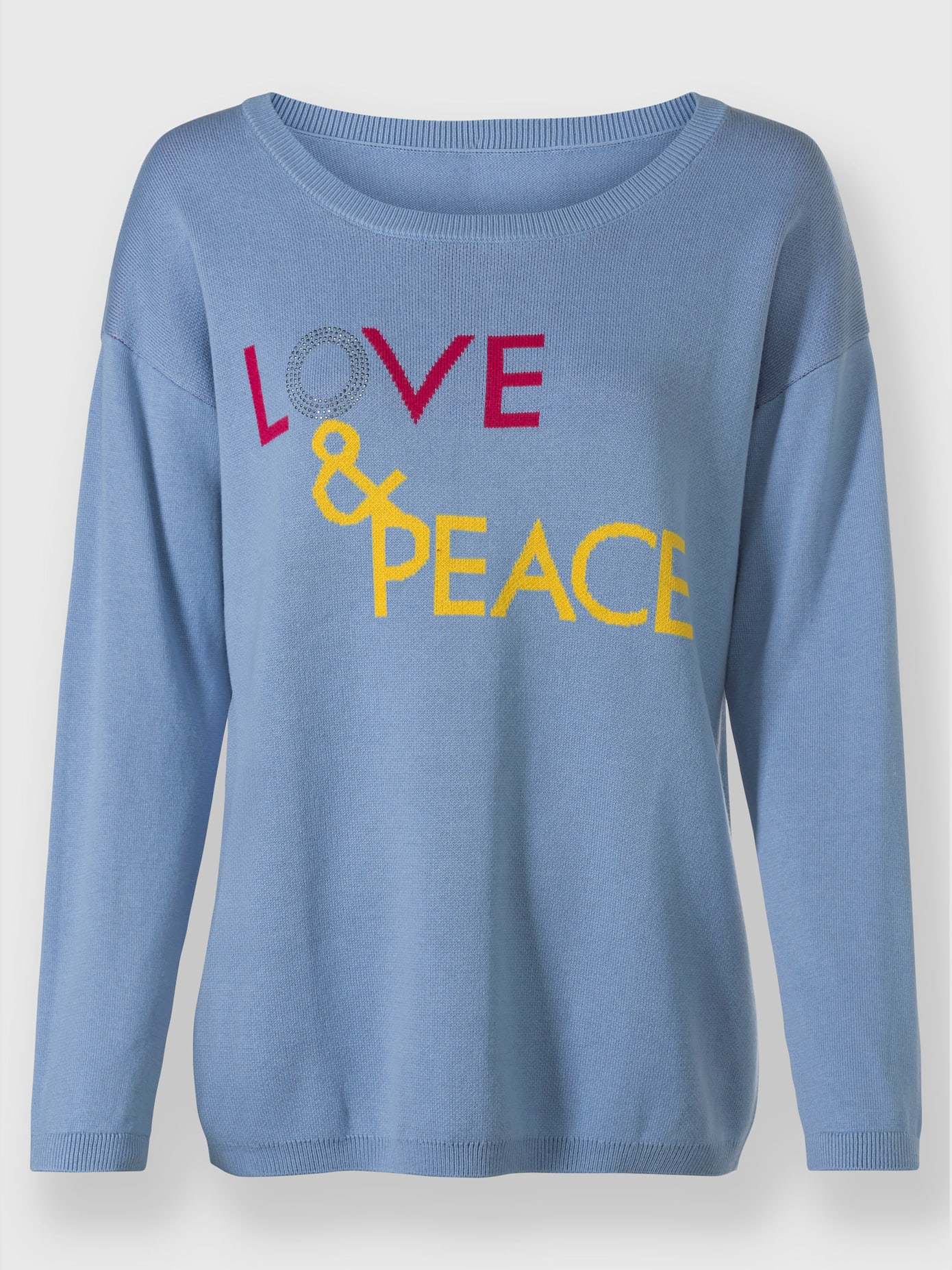 Pull inscription avec petites pierres brillantes fantaisie