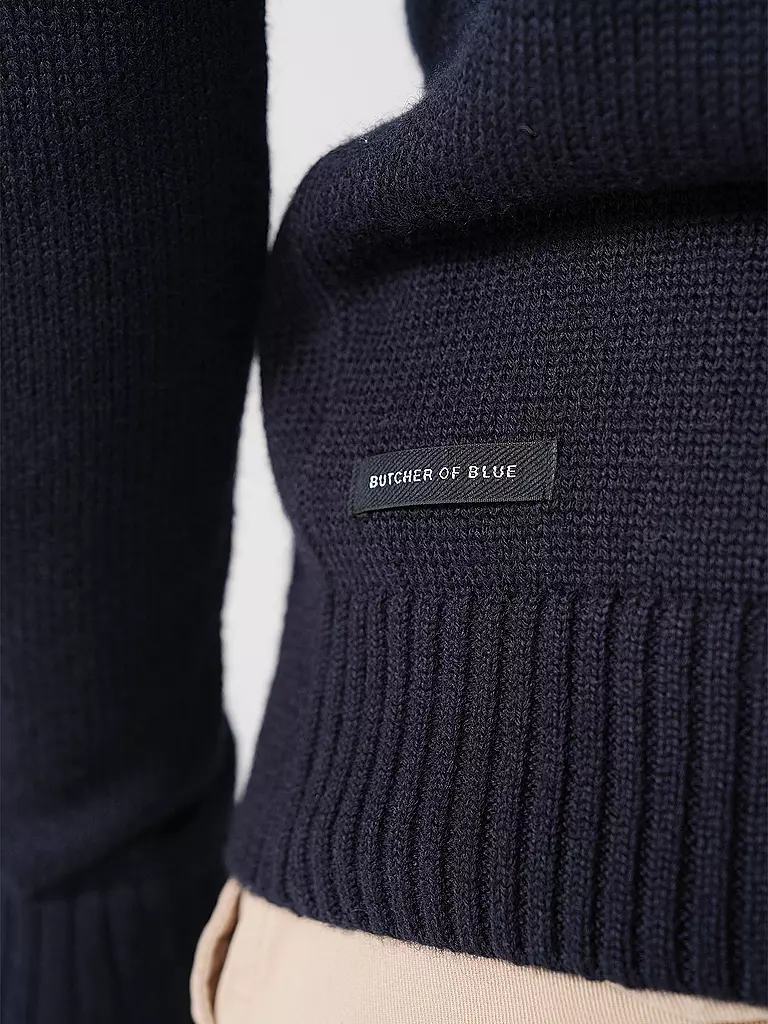 BUTCHER OF BLUE Pullover MORRIS MOCK blau