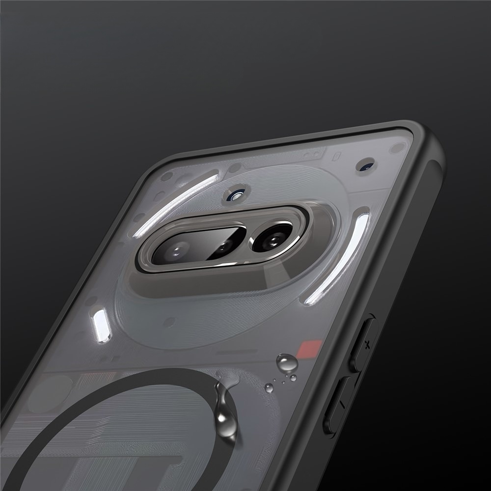 Nothing Phone (3a) Hybrid Hülle TPU Bumper Acryl Rückseite MagSafe-Modul - Schwarz / Transparent