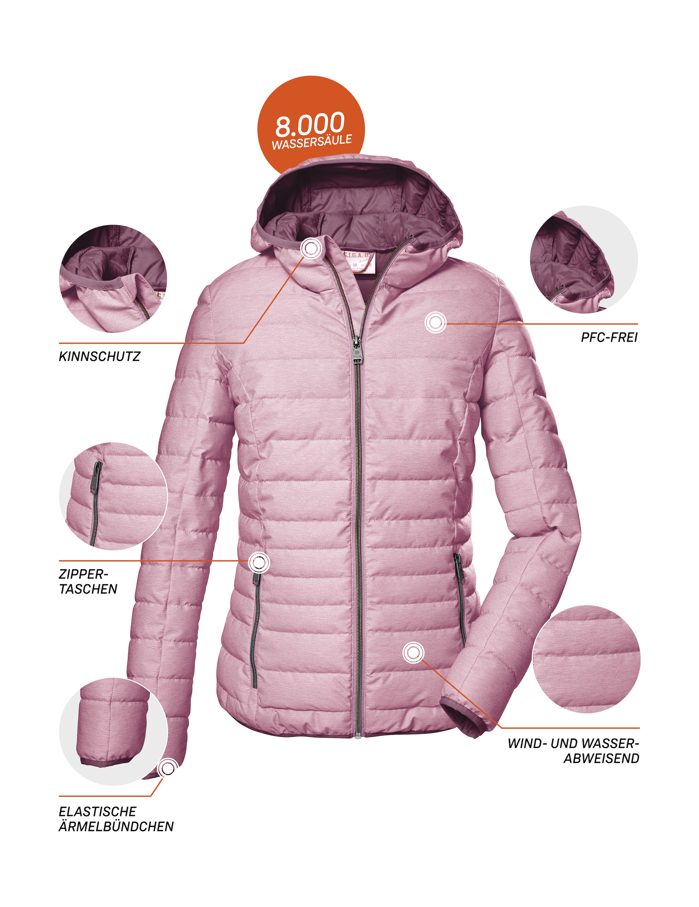 G.I.G.A. DX by killtec Steppjacke »GS 28 WMN QLTD JCKT« Wasserabweisende, winddichte Damen Steppjacke, atmungsaktiv