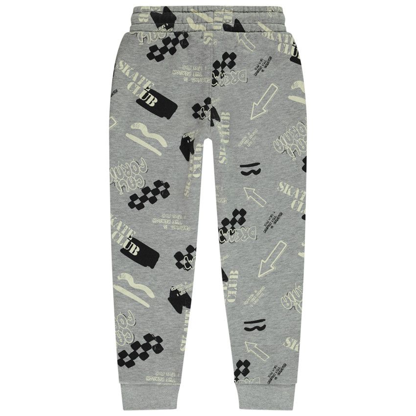 Jogging molleton imprimé fantaisie pour garçon - Gris chiné