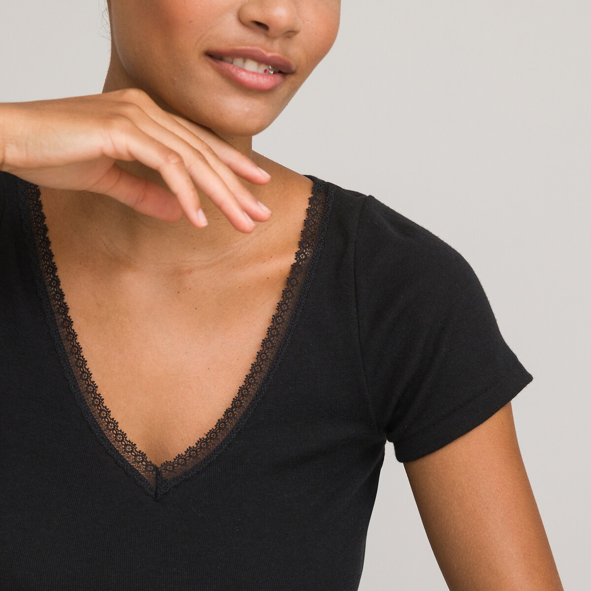 COLEÇÕES LA REDOUTE<br>Camiseta térmica de manga curta, fabricada na França