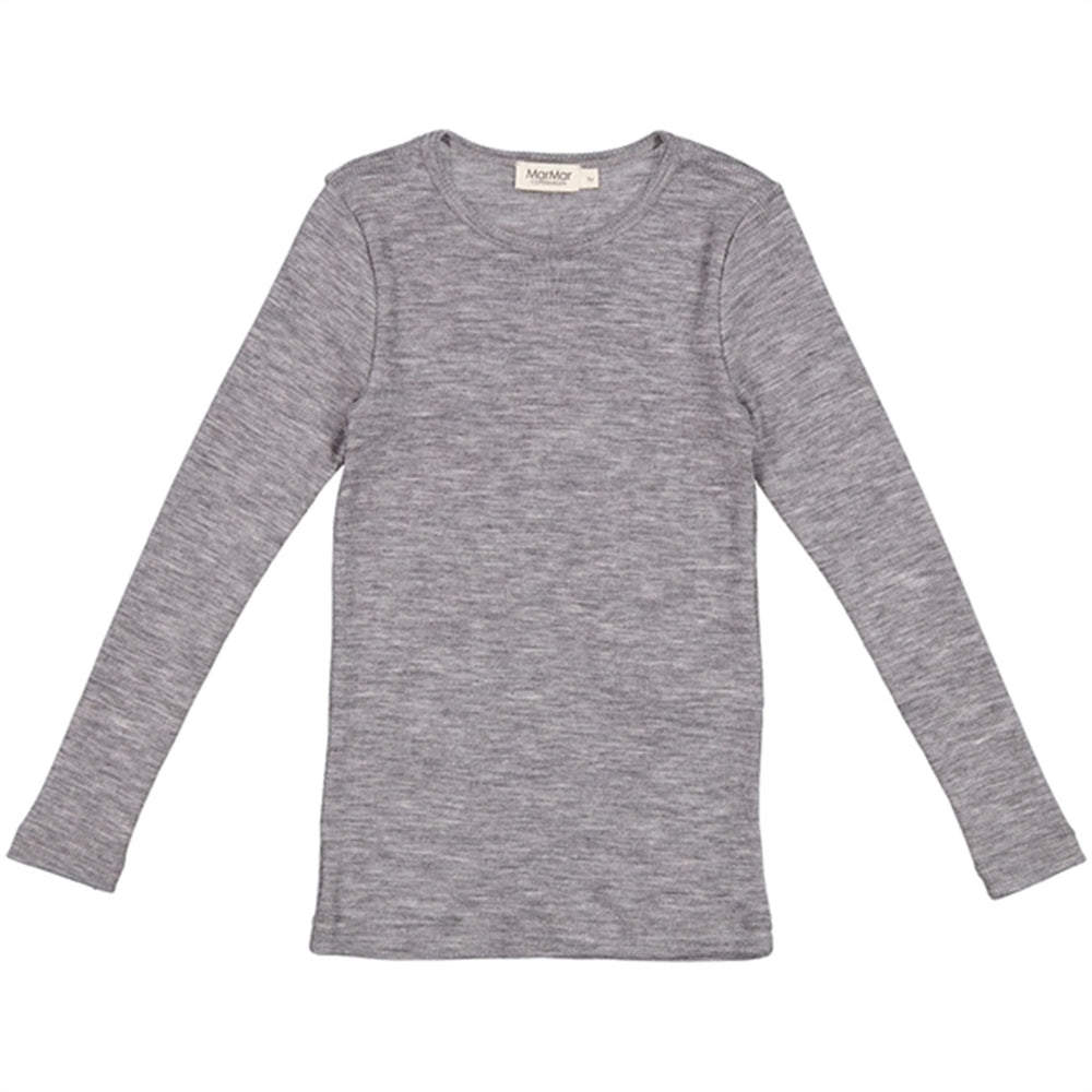 Wool Rib Grey Melange Tamra Bluse - MarMar → Luksusbaby.dk