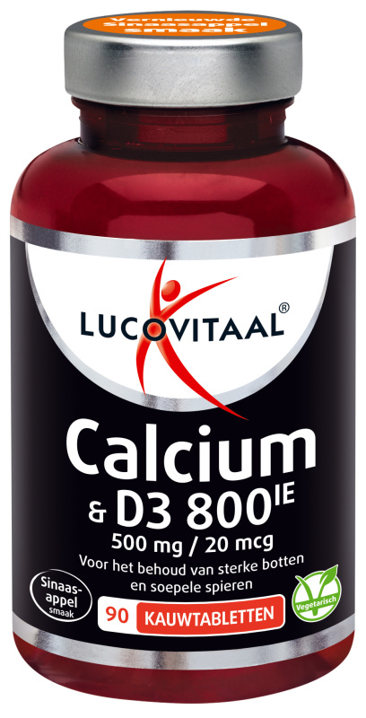 Lucovitaal Calcium 500mg + D3 20 mcg kauwtabletten 90 stuks