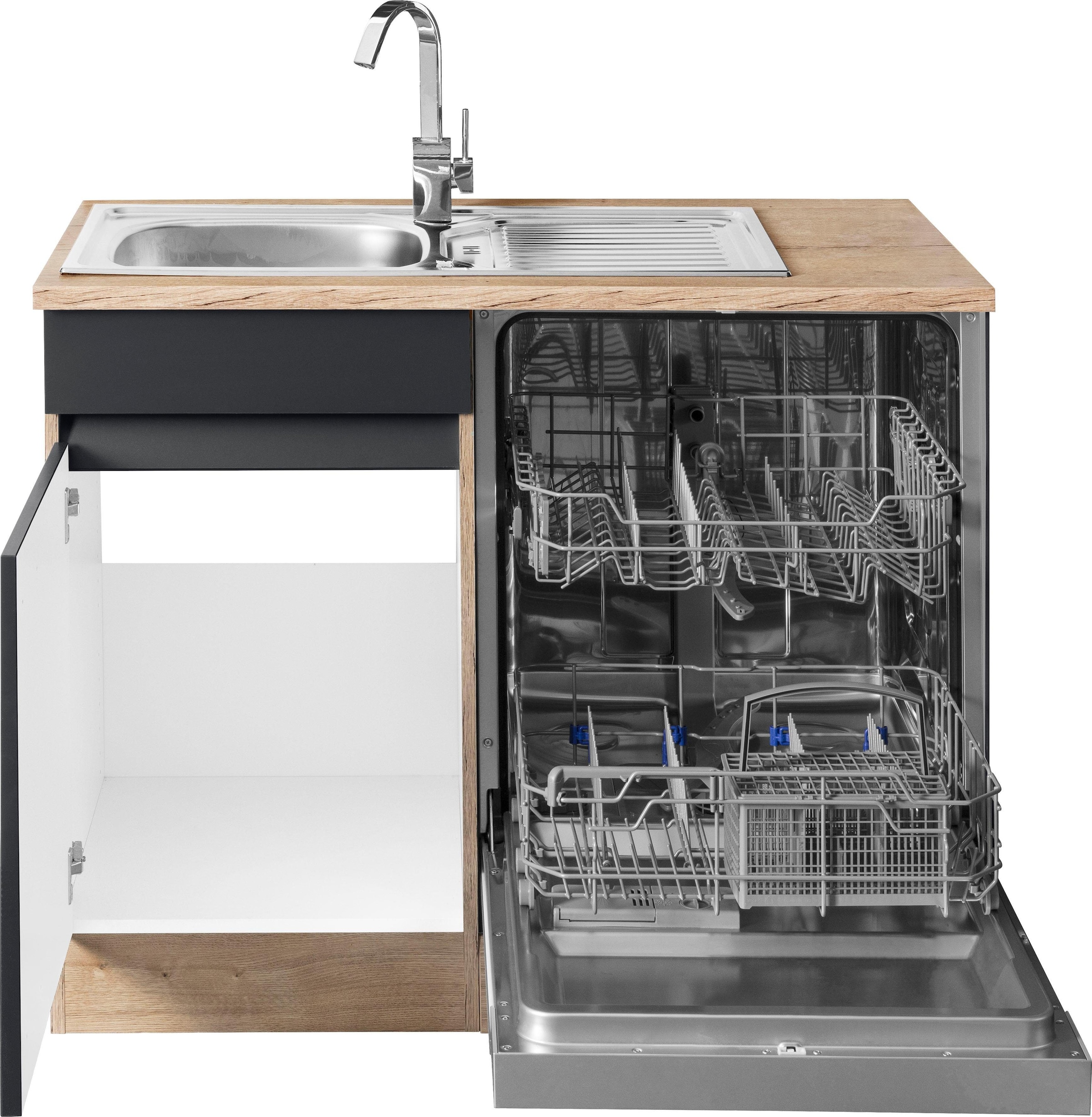 OPTIFIT Winkelküche »Roth« Stellmasse 300x175 cm, wahlweise mit E-Geräten, mit Apothekerschrank