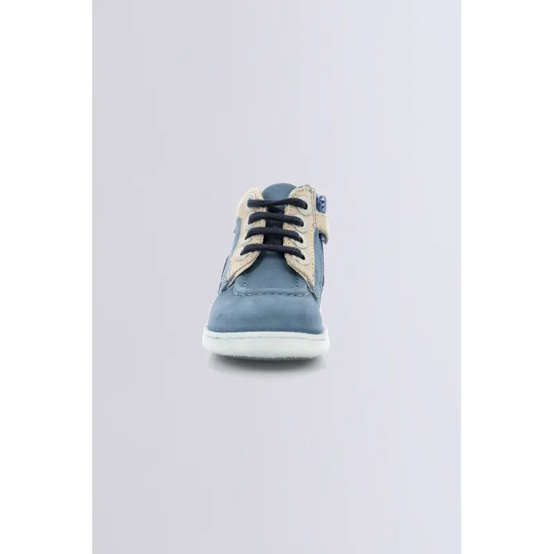 Kickiconic Bleu beige marine BOTTILLONS Cuir  Mixte