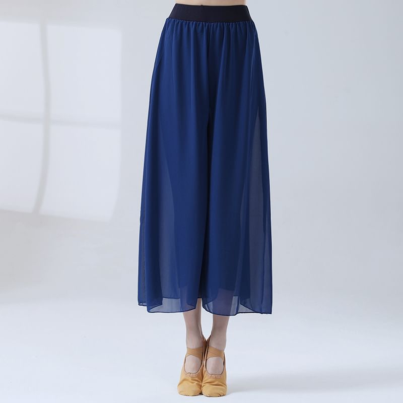 femmal - Hoge taille effen wijde broek