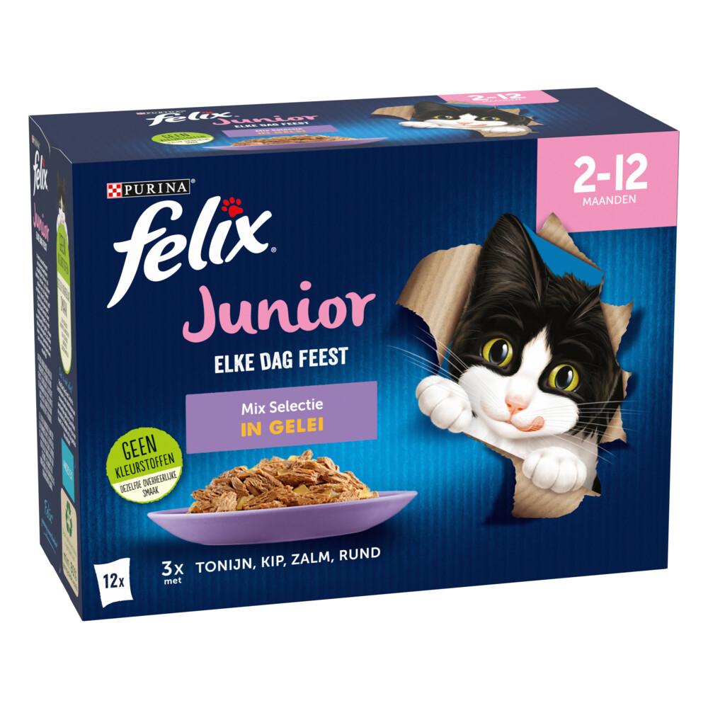 Felix Elke Dag Feest Mix Selectie in Gelei Junior12 x 85 gr