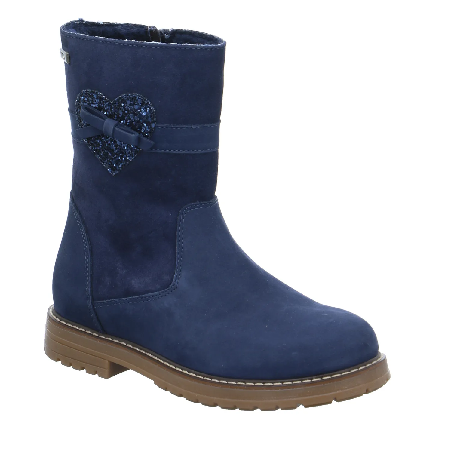 SCHUHENGEL Kleinkinder-Winterstiefel Dunkelblau Leder  Lederstiefel
