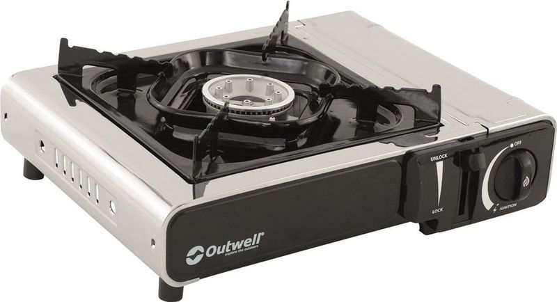 Outwell Gasfornuis Camping Draagbaar Appetizer Solo 1 Pit Zilvergrijs
