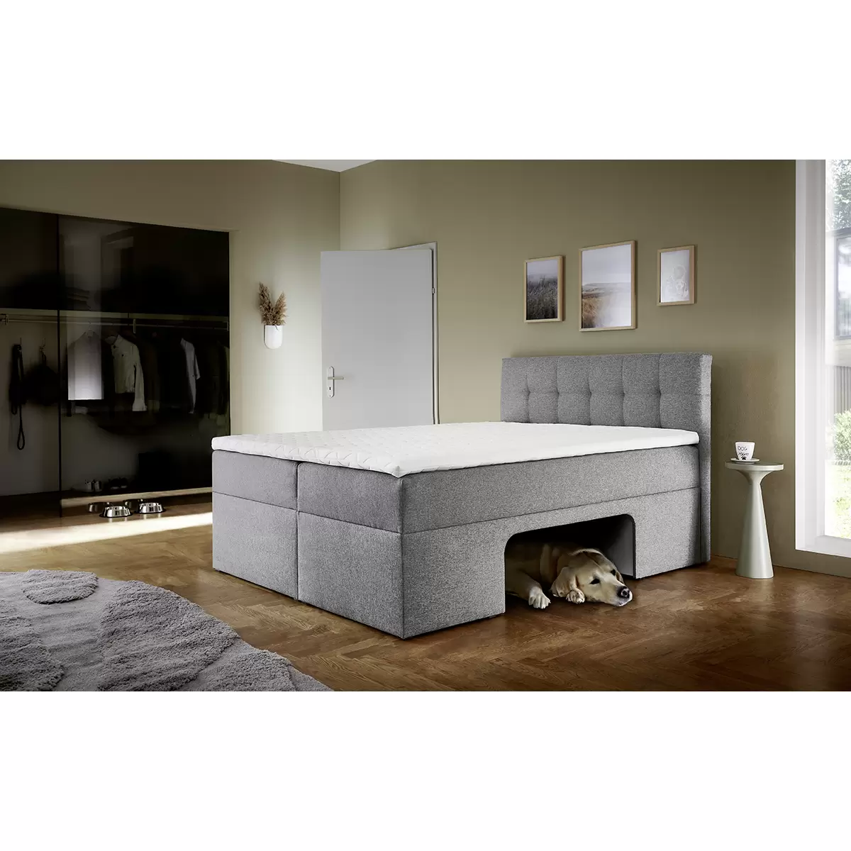 Boxbett Petty I 160x200 Hellgrau