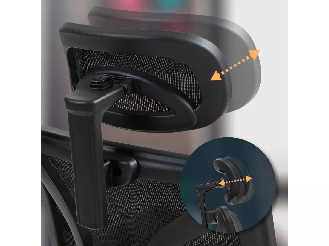 Chaise de bureau - Tissu en maille & Plastique - Noir - Deshler