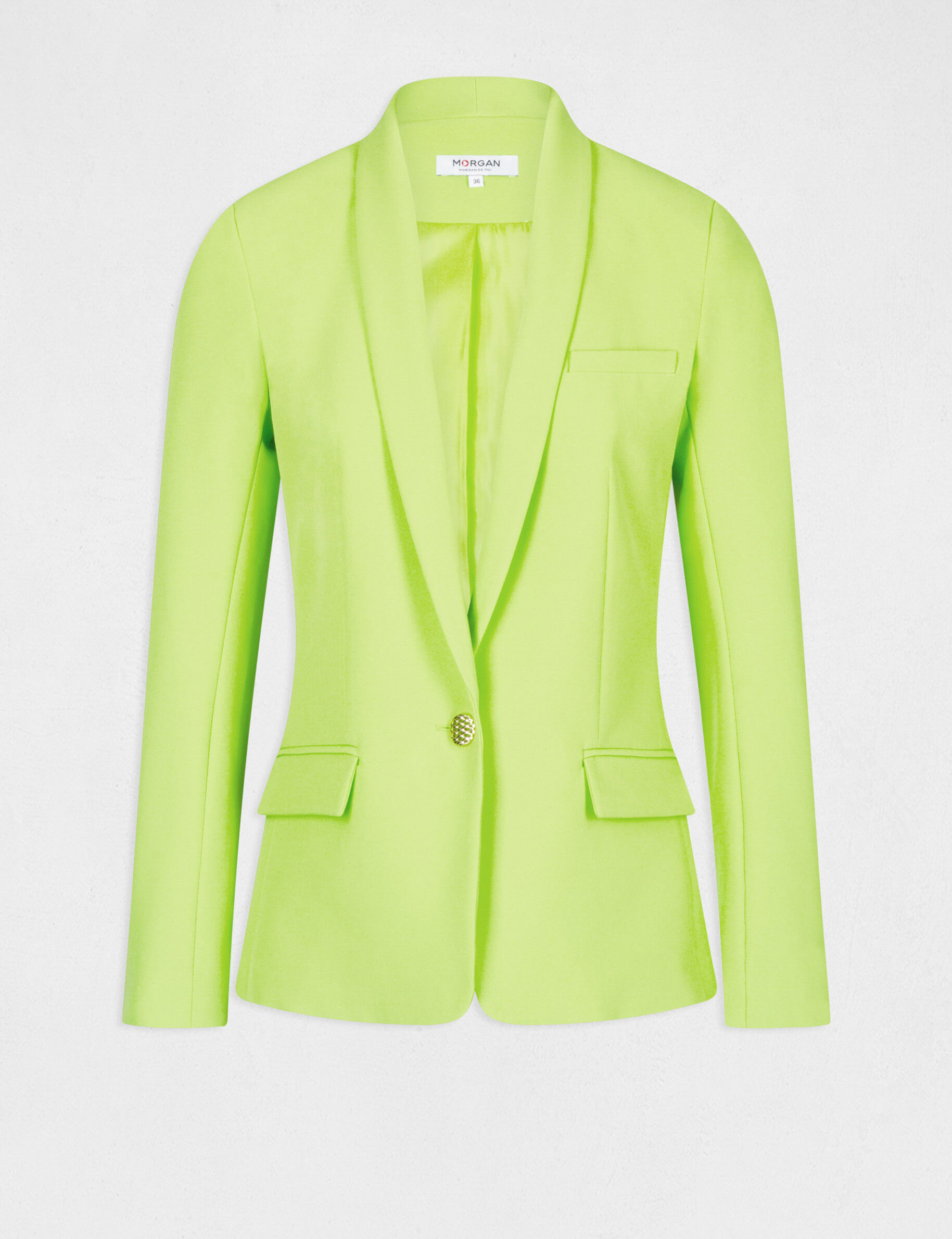 Veste cintrée boutonnée anis femme - anis