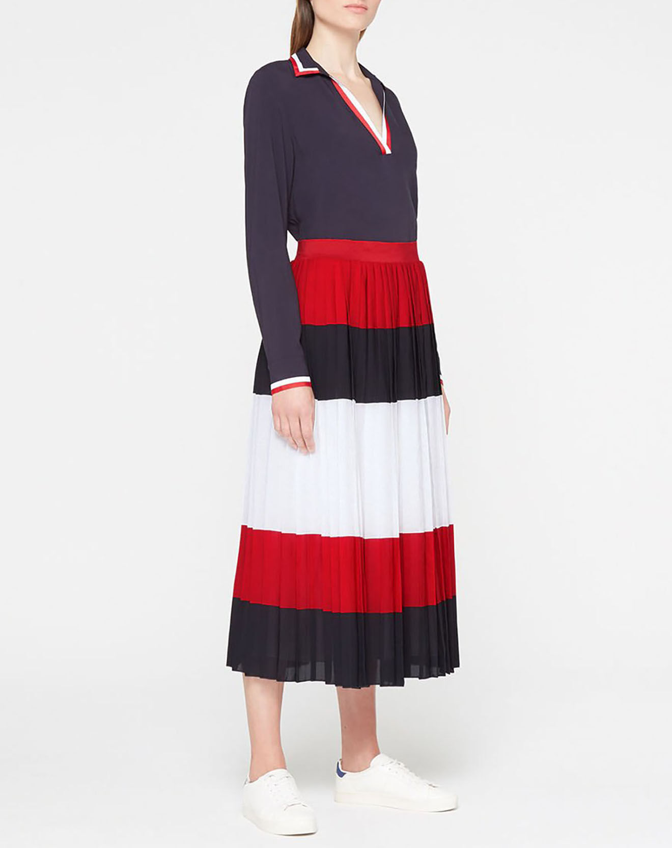 Tommy Hilfiger Jupe midi en crêpe pleated multicolore