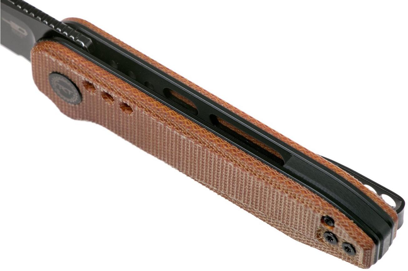 Bestech Syntax BG40F Natural Micarta, Black Stonewashed zakmes, Todd Knife & Tool design